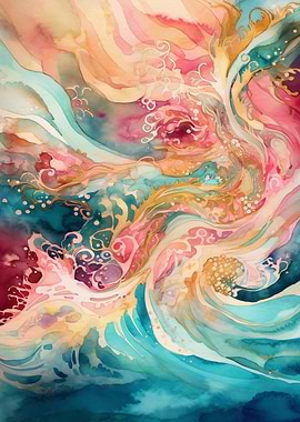 Abstract Watercolor Waves