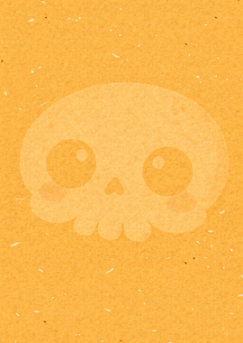 Cute Skull on Orange Background