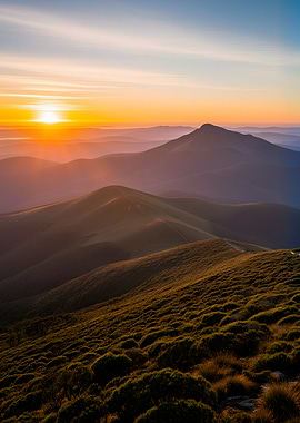 Sunrise Over Mountain Ranges