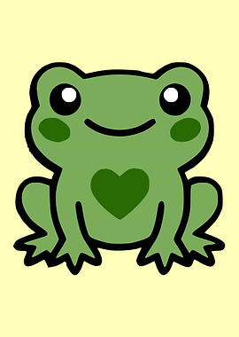 Cute Frog with Heart