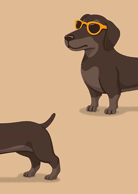 Dachshunds with Sunglasses