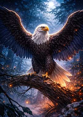 Majestic Eagle Perched on a Branch