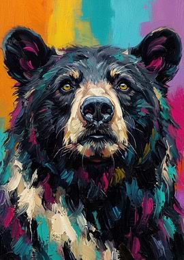 Vibrant Black Bear Portrait