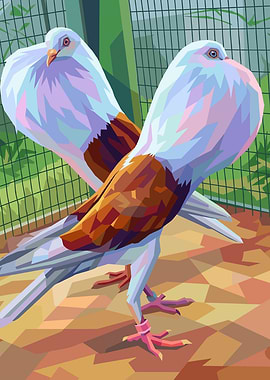 Two Pigeons in a Pen