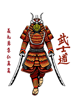 Samurai Warrior with Swords