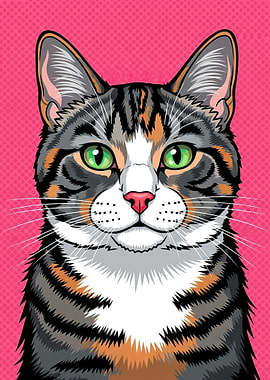 Pop Art Cat Portrait