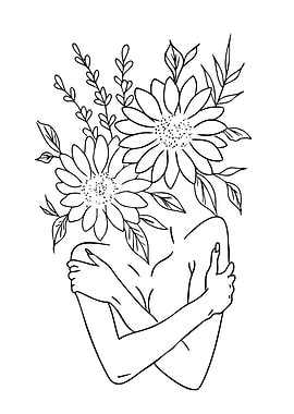 Woman with Flowers for Head