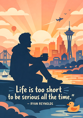 Ryan Reynolds Quote with Cityscape