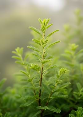 Green Plant with Delicate Leaves