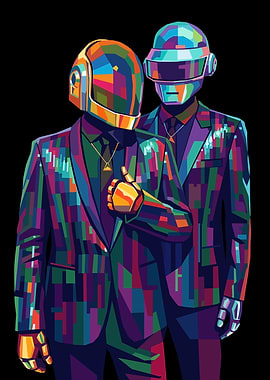 Daft Punk Pop Art Style