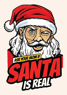 Winking Santa Claus with a Question