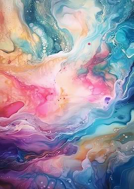 Vibrant Abstract Fluid Art