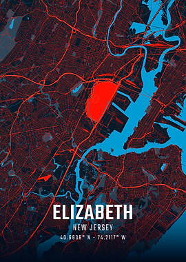Elizabeth New Jersey City Map