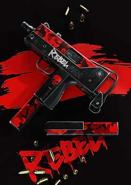 Rebel Themed Submachine Gun