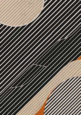 Abstract Geometric Pattern with Stripes and Circles