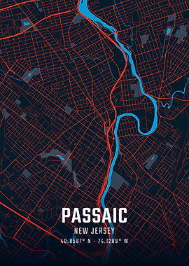 Passaic New Jersey City Map