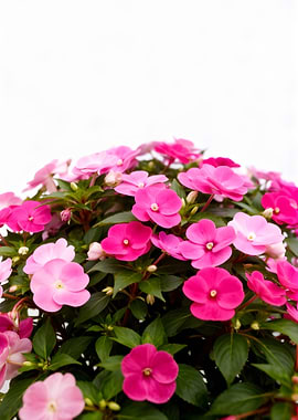 Pink and Magenta Impatiens Flowers