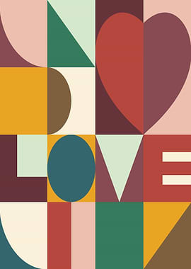 Geometric Love Heart Abstract Art