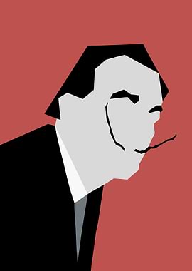 Minimalist Portrait of Salvador Dali