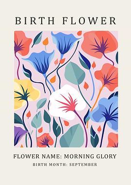 Morning Glory Birth Flower Art