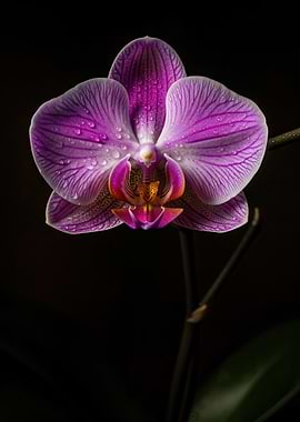 Orchid with Water Droplets