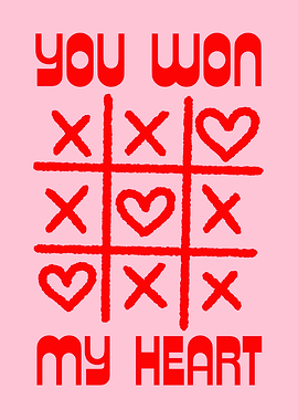 Tic Tac Toe Heart You Won My Heart