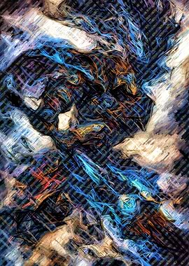 Abstract Blue and Orange Swirls