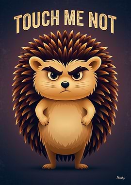 Touch Me Not Hedgehog – Funny Cartoon Poster