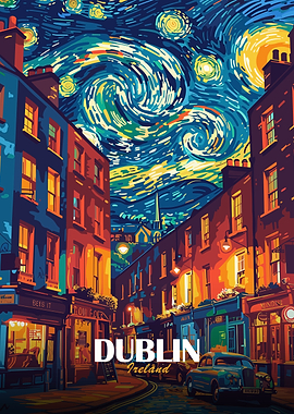Dublin Starry Night Cityscape