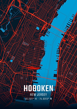 Hoboken New Jersey City Map