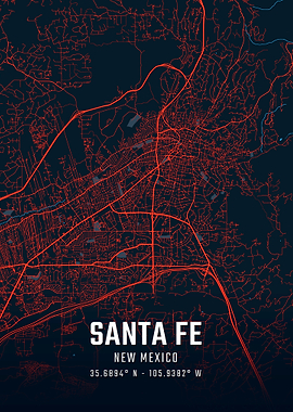 Santa Fe New Mexico City Map