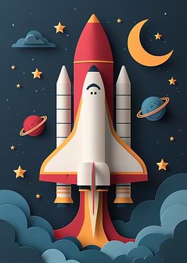 Rocket Launch in Space