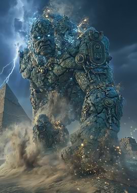Stone Golem in Egyptian Desert