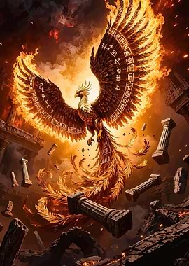 Phoenix Rising from Ruins