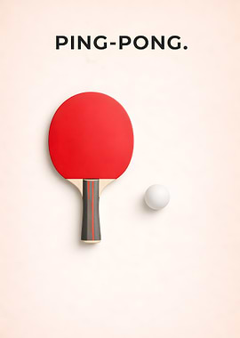 Ping Pong Racket and Ball