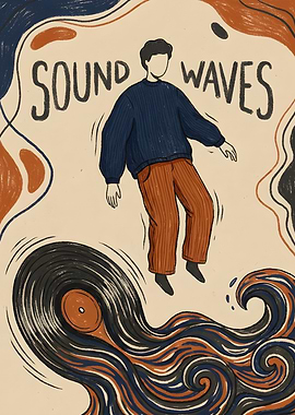 Sound Waves Vinyl Record Art