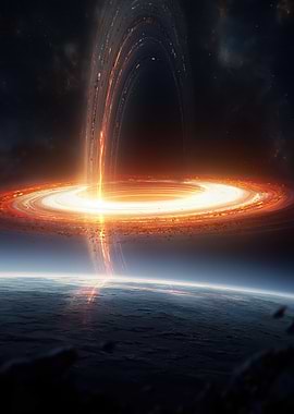 Cosmic Black Hole Devouring Planet