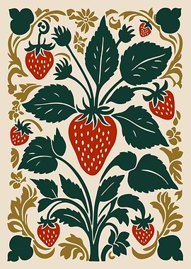 Strawberry Plant with Decorative Elements