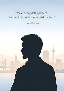 Jack Dorsey Silhouette with Cityscape