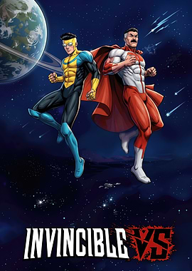 Invincible and Omni-Man in Space
