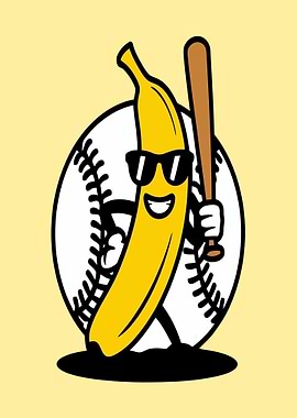 Banana Baseball Player with Bat