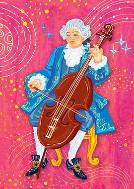 Baroque Cellist Playing Music