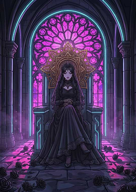 Gothic Queen on Throne
