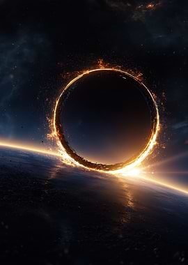 Cosmic Ring Over Planet