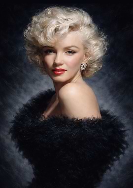 Marilyn Monroe in Black Boa