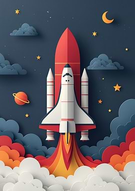 Rocket Launch in Space