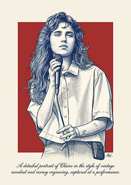Clairo Vintage Engraving Portrait