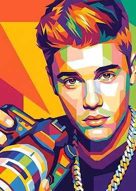 Justin Bieber Pop Art Portrait