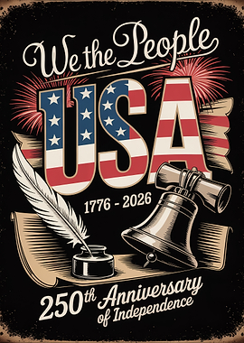 USA 250th Anniversary Independence Poster