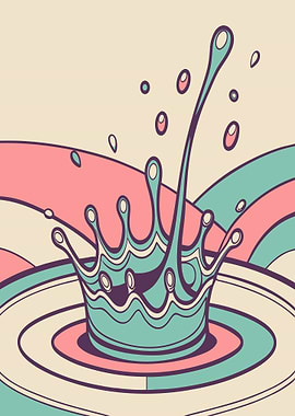 Abstract Water Splash Crown